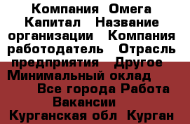 Компания «Омега Капитал › Название организации ­ Компания-работодатель › Отрасль предприятия ­ Другое › Минимальный оклад ­ 40 000 - Все города Работа » Вакансии   . Курганская обл.,Курган г.